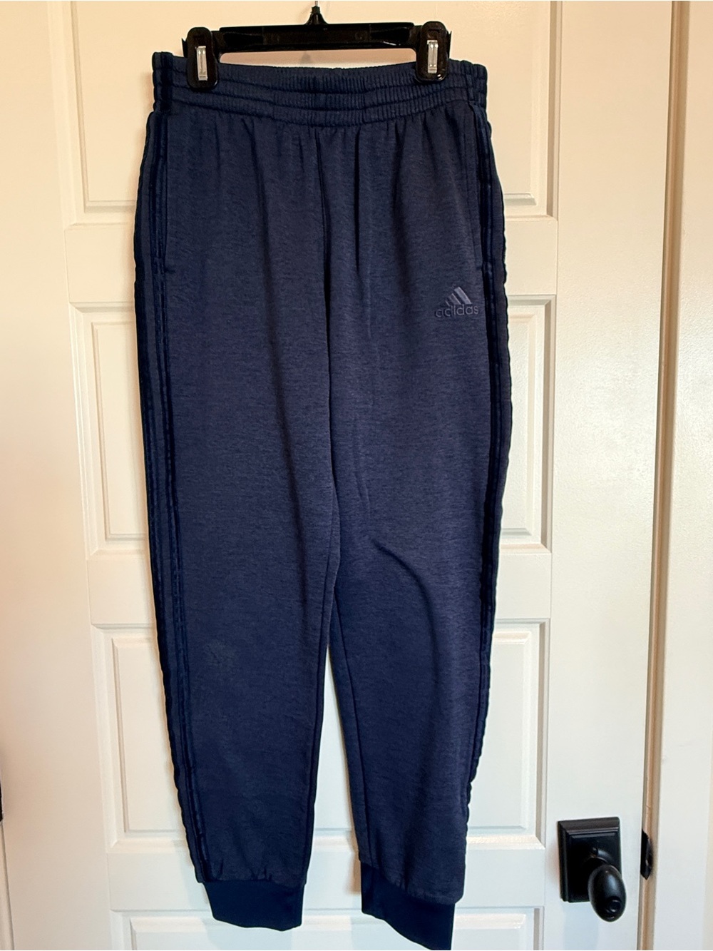 Bundle of 2 Adidas Boys Sz. Large (14-16) Fleece Joggers with Side Stripes